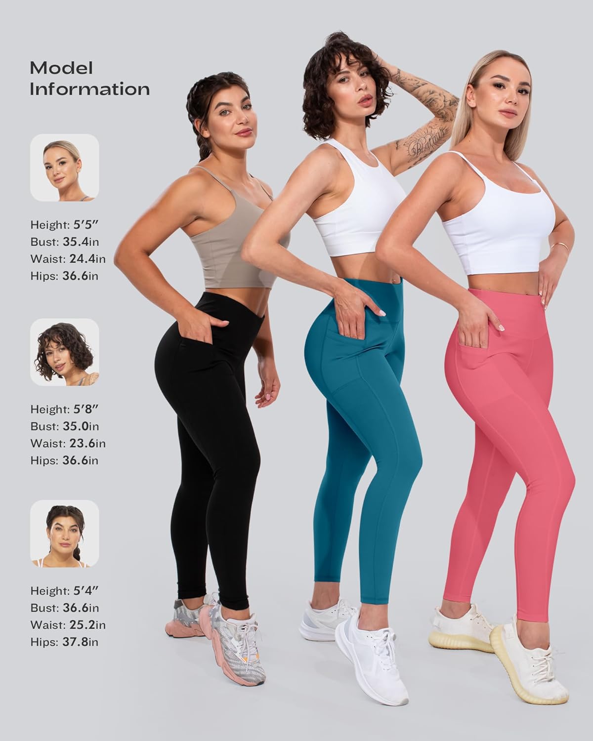 Thumbnail 5 de CHRLEISURE Leggings with Pockets 3-Pack