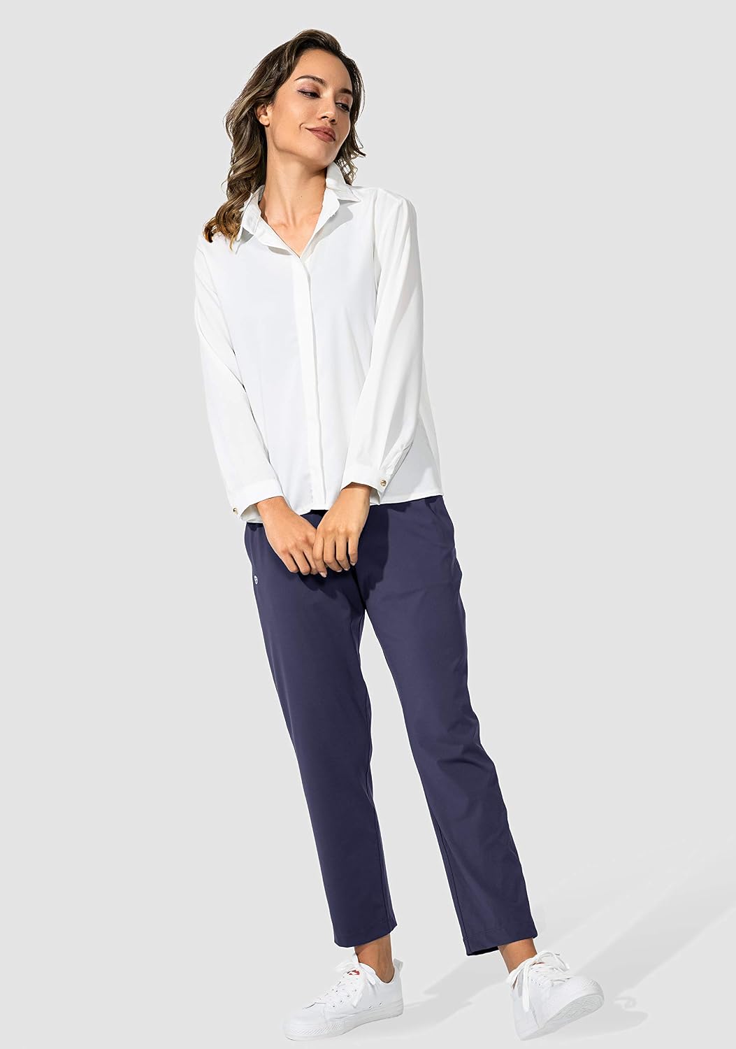 Detalle de G Gradual Women's 7/8 Stretch Pants with Deep Pockets and Drawstring Waist