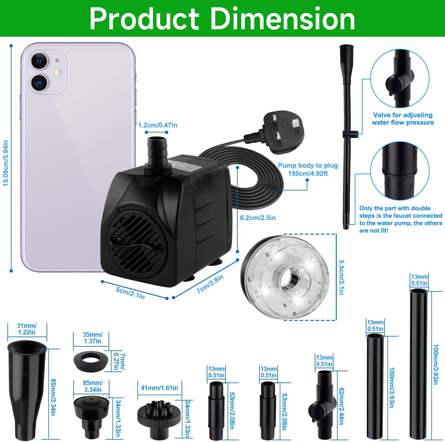 Thumbnail 1 de NATPOW 800L/H Submersible Water Pump