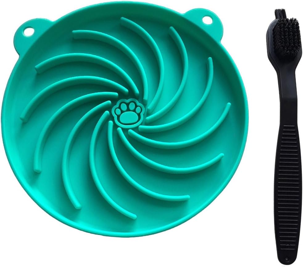 Cat Slow Feeder Bowl: Anti-Gulp Maze Design for Small Dogs & Cats (1Pack, Cyan)