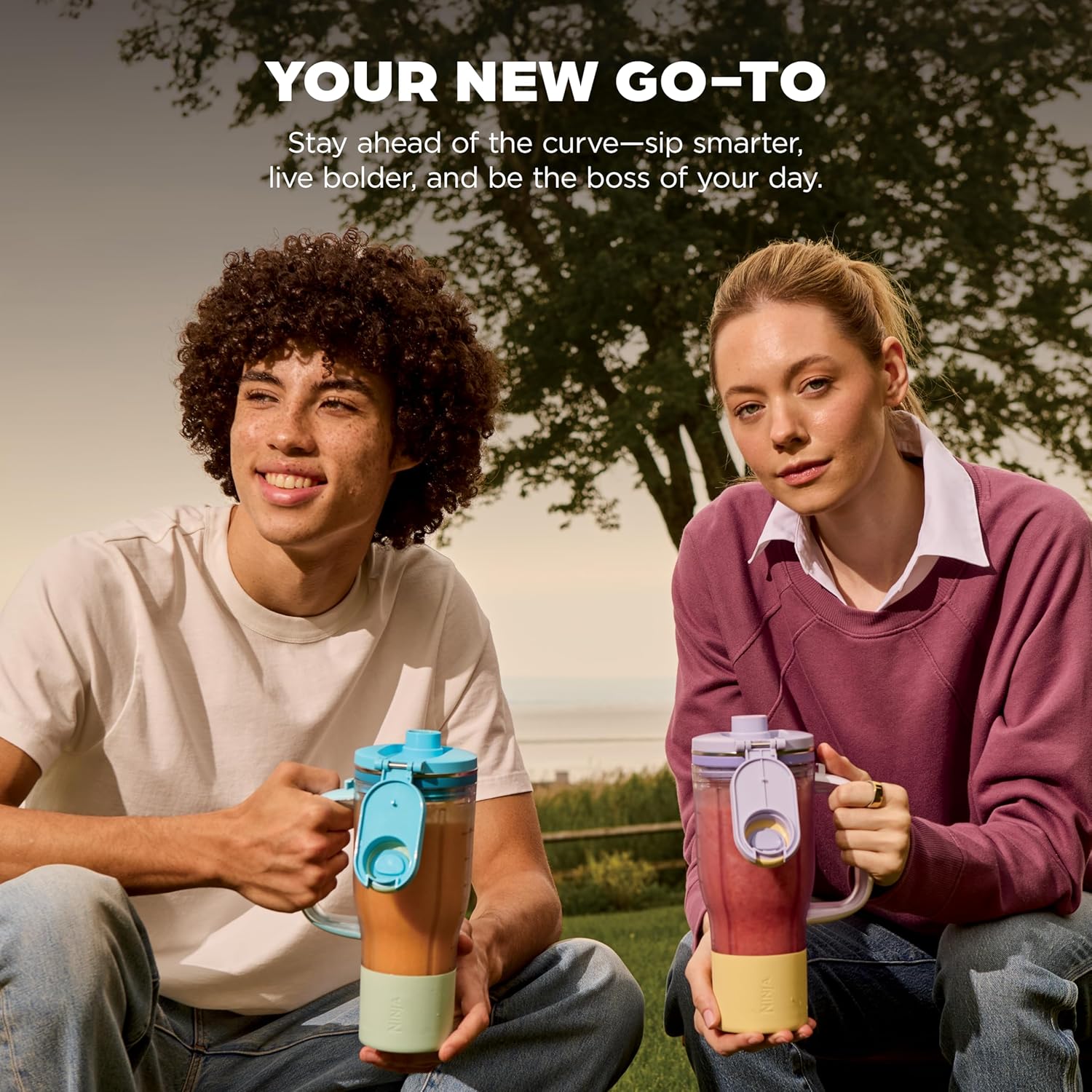 Thumbnail 6 de Ninja Blendboss™ Personal Blender (DB351BL) with 26 oz Leakproof Travel Cup, Auto-iQ Programs, Blue Raspberry