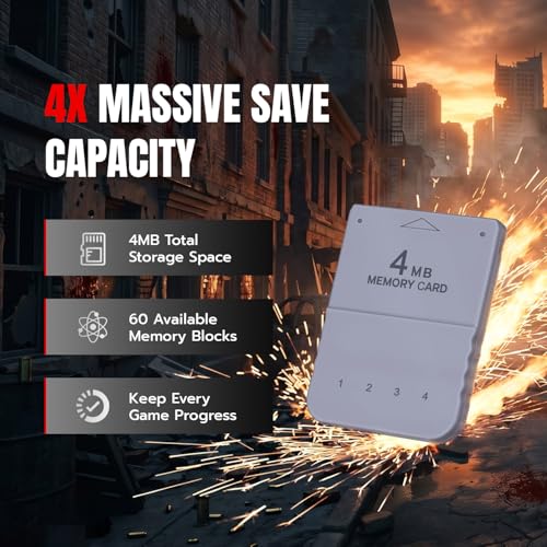 Thumbnail 1 de Mcbazel Scheda di Memoria da 4MB per PS1 e PS One – 60 blocchi, salvataggi veloci e compatibilità PS2