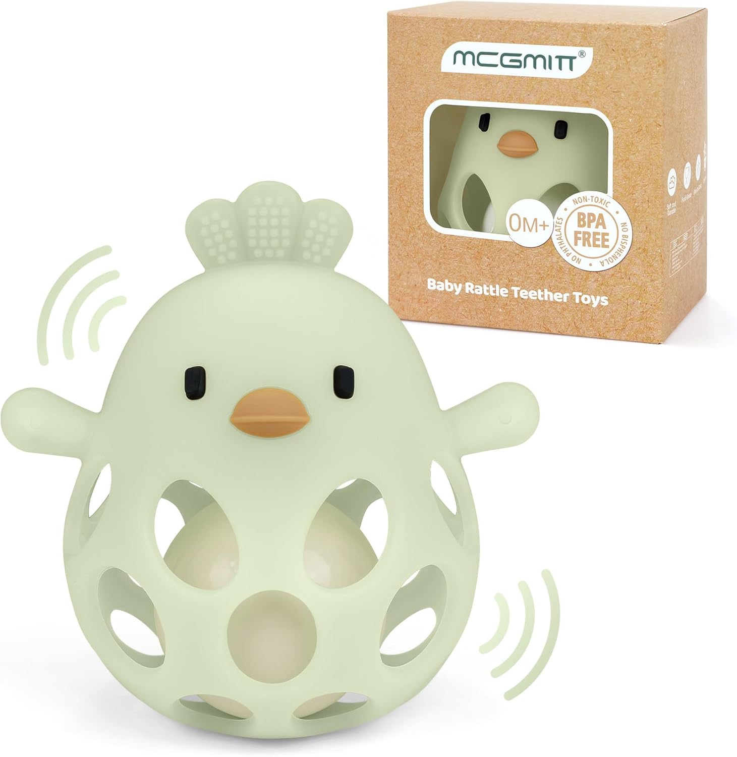 MCGMITT Mordedor de silicona para bebés pollito