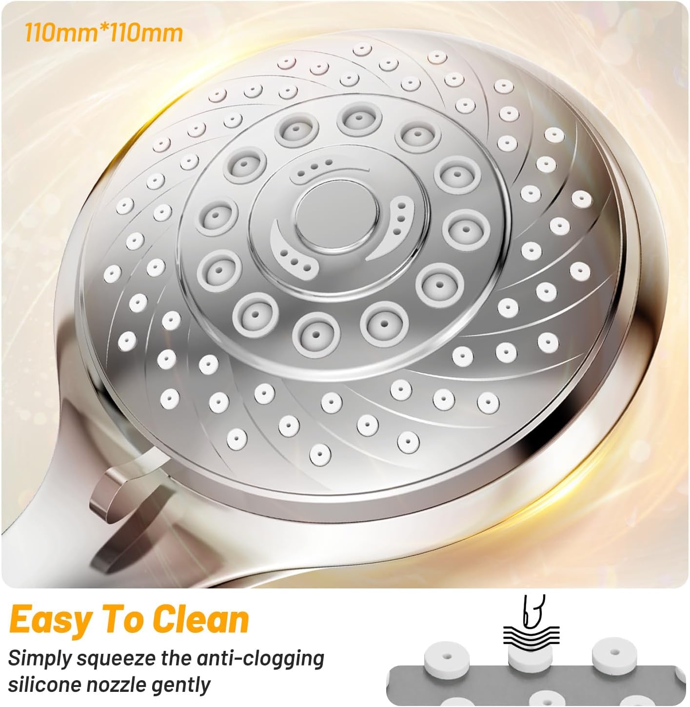 Detalle 1 de VEHHE LDDGCA-SLR Handheld Shower Head, 6 Spray Modes, Silver