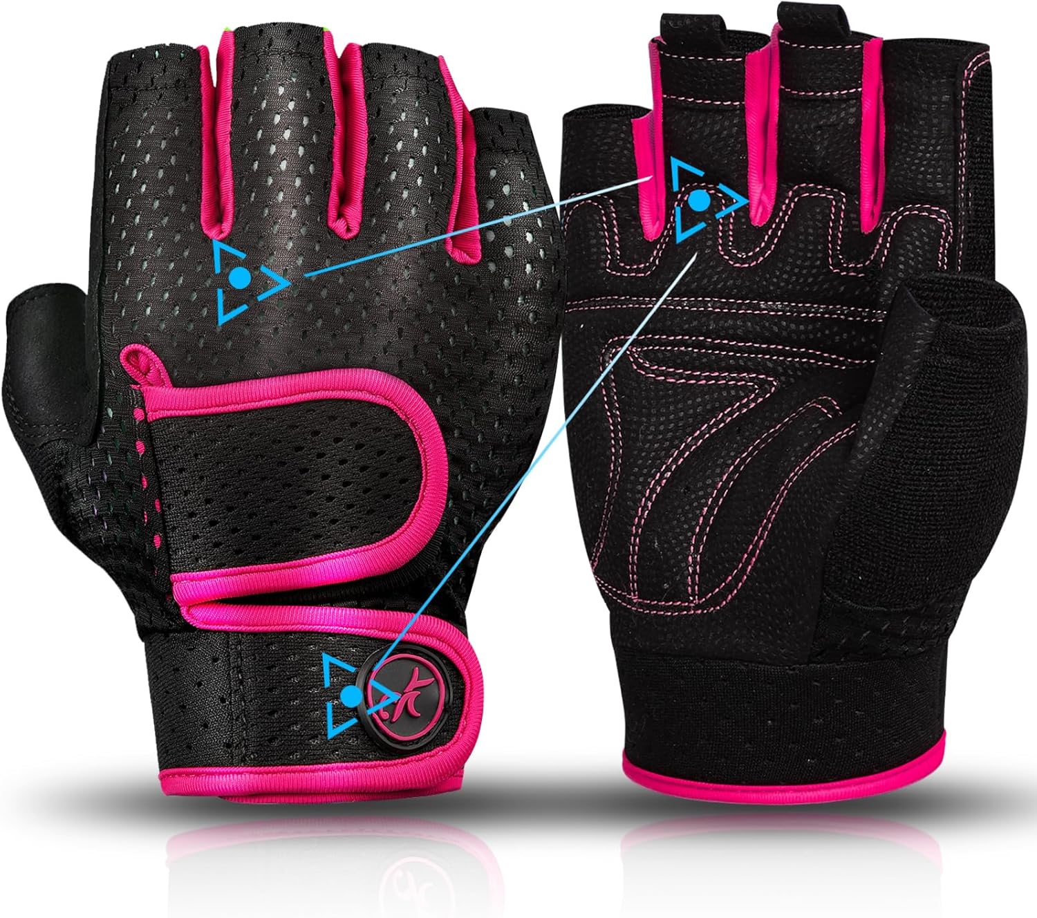Detalle de MOREOK MK1003 Fingerless Workout Gloves, 3mm Gel Palm Pads, Adjustable Wrist