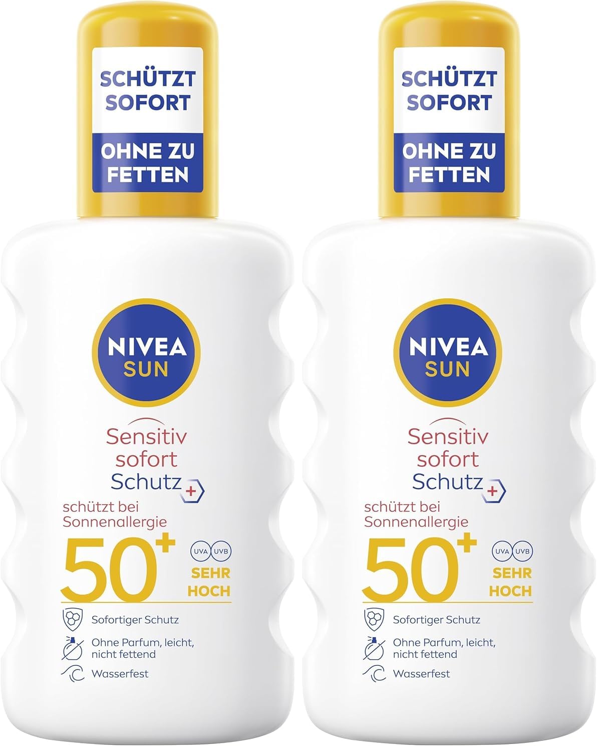 Detalle 2 de NIVEA SUN Sensitiv Sofort Schutz Sonnenspray LSF 50+ (duftfrei, wasserfest) – 200 ml