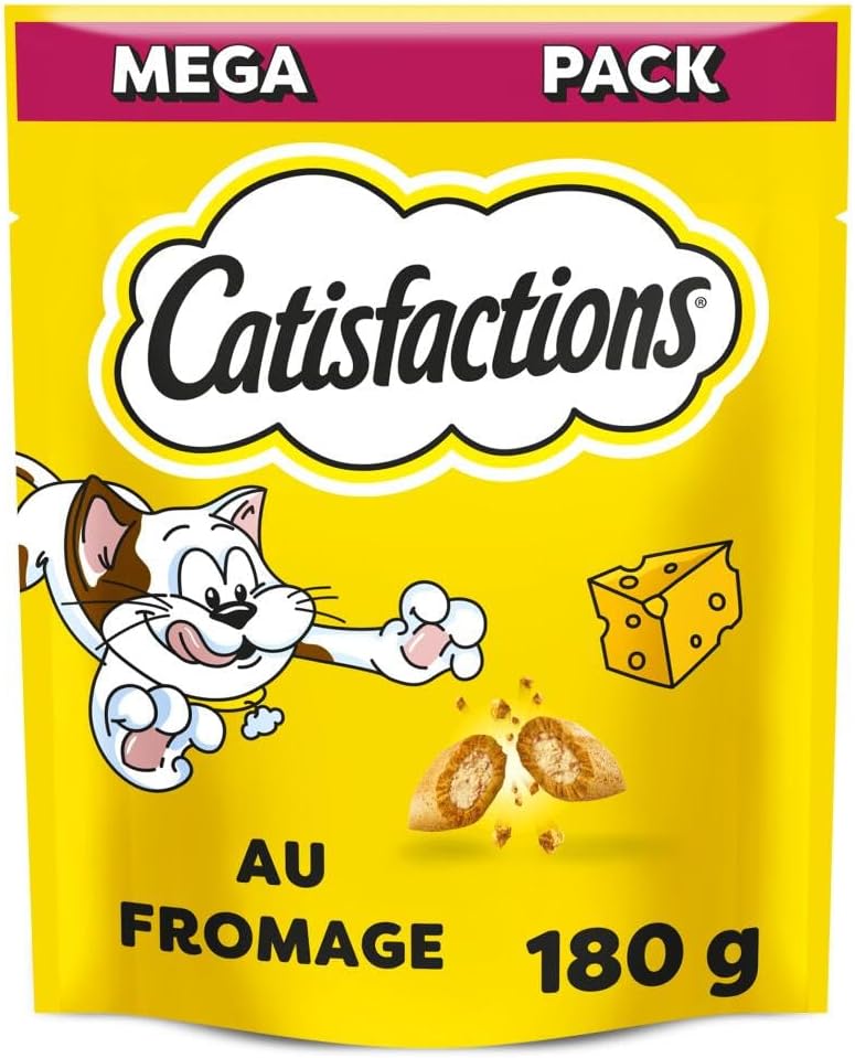 Detalle de CATISFACTIONS Friandises au Fromage pour Chat et Chaton – Lot de 4 sachets MAXI 180 g