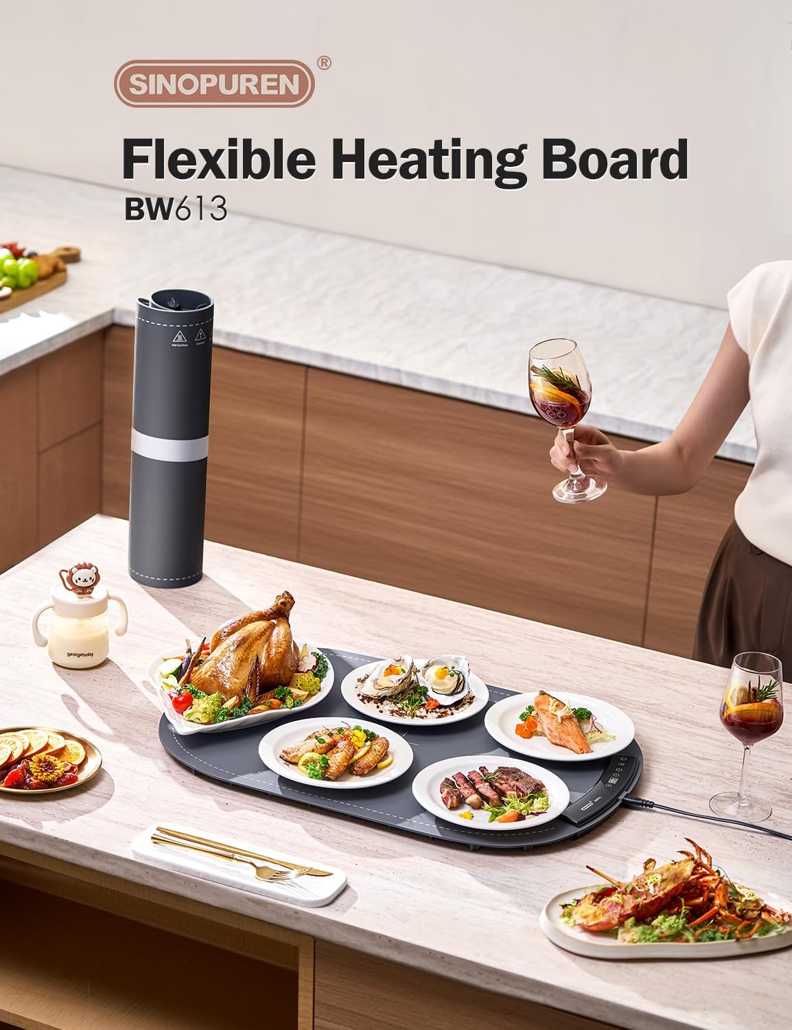Detalle 2 de SINOPUREN Electric Food Warming Mat 24x16"
