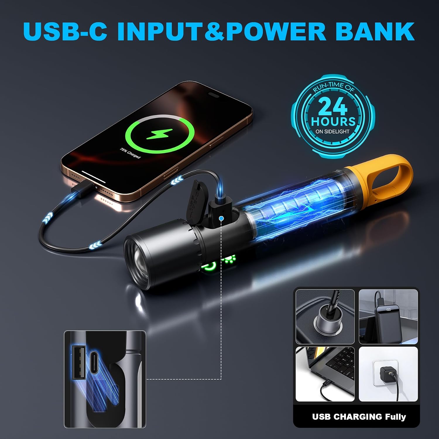 Thumbnail 5 de ET Magnetic Rechargeable Torch LED Super Bright 1000000 Lumens 🔦