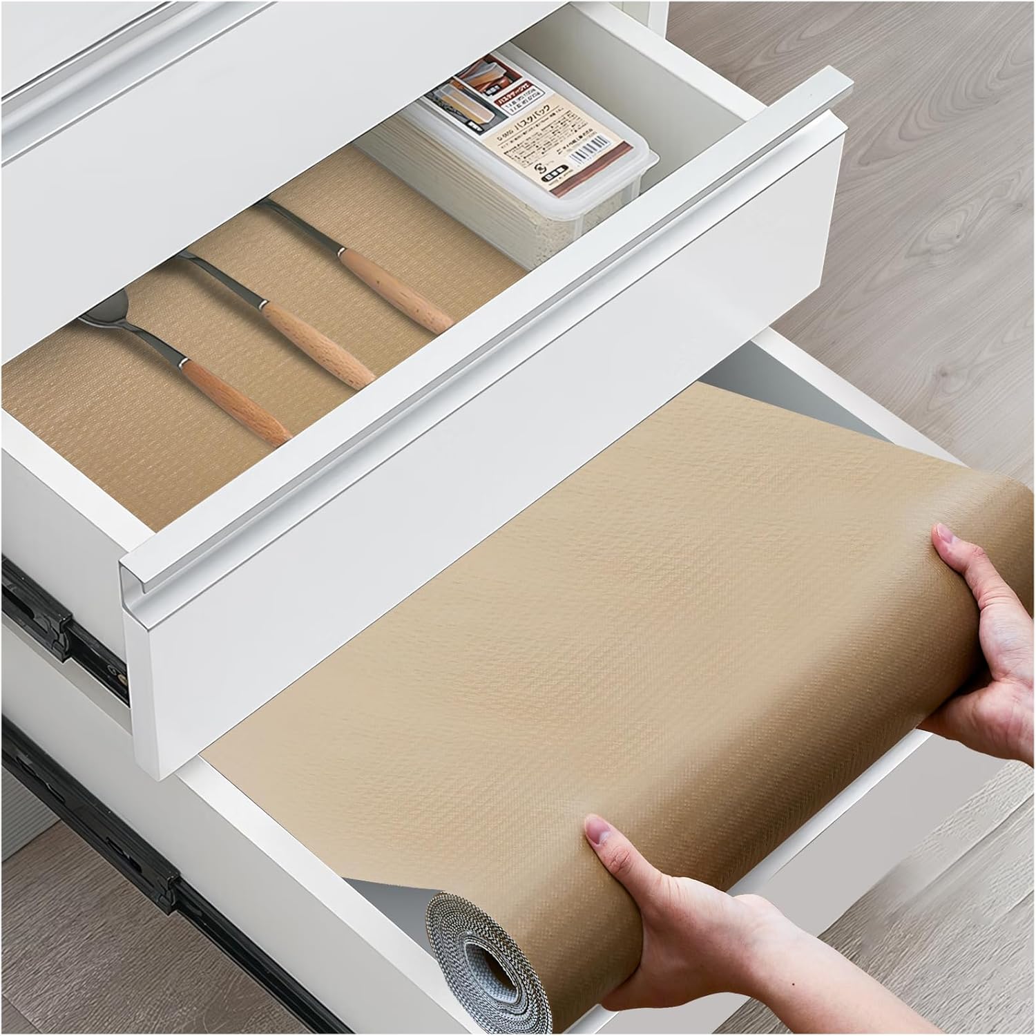 Detalle de ALIUNI Drawer and Shelf Liner, Beige