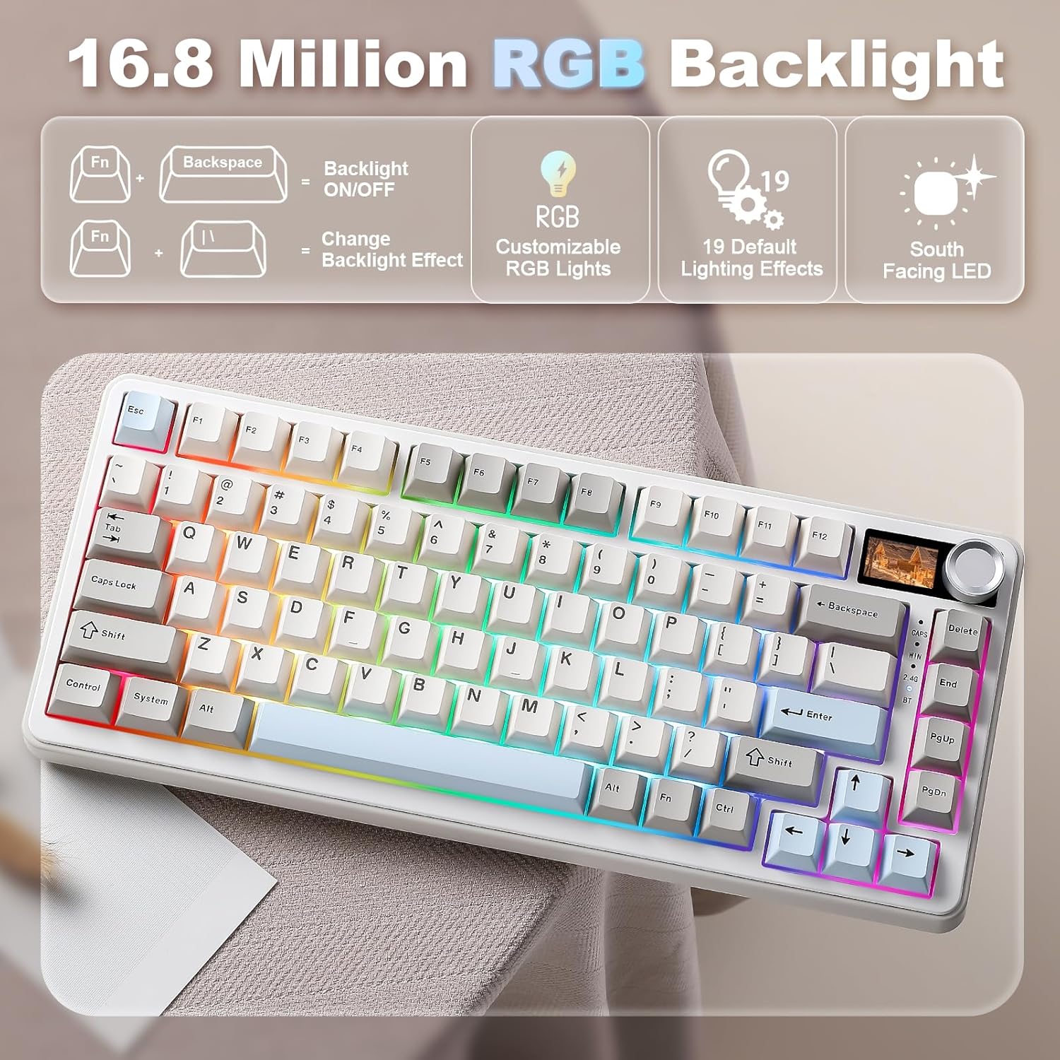 Thumbnail 6 de YUNZII B75 PRO MAX: 75% Mechanische Gaming-Tastatur mit Bildschirm, Drehknopf und QMK/VIA