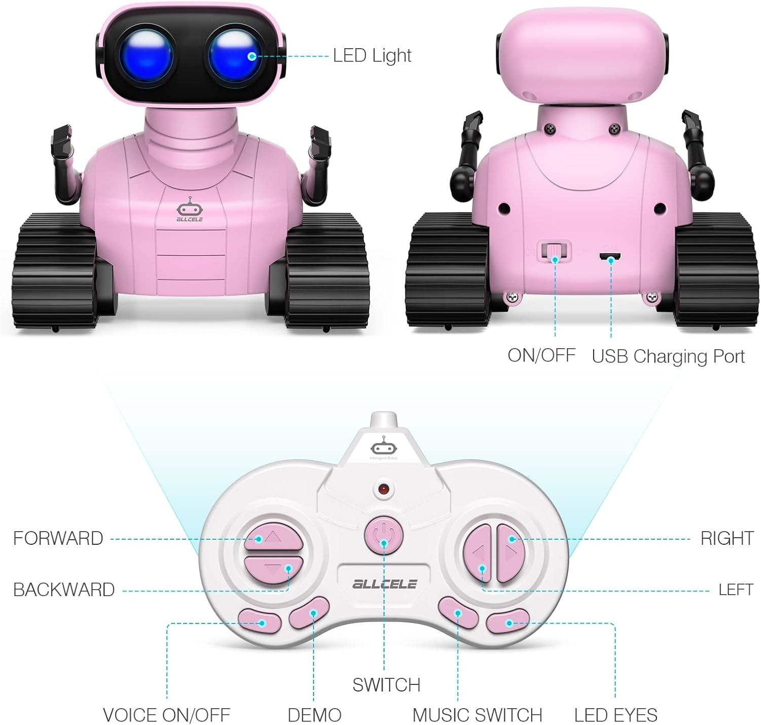 Thumbnail 4 de ALLCELE Girls Robot Toy 500 mAh 🤖