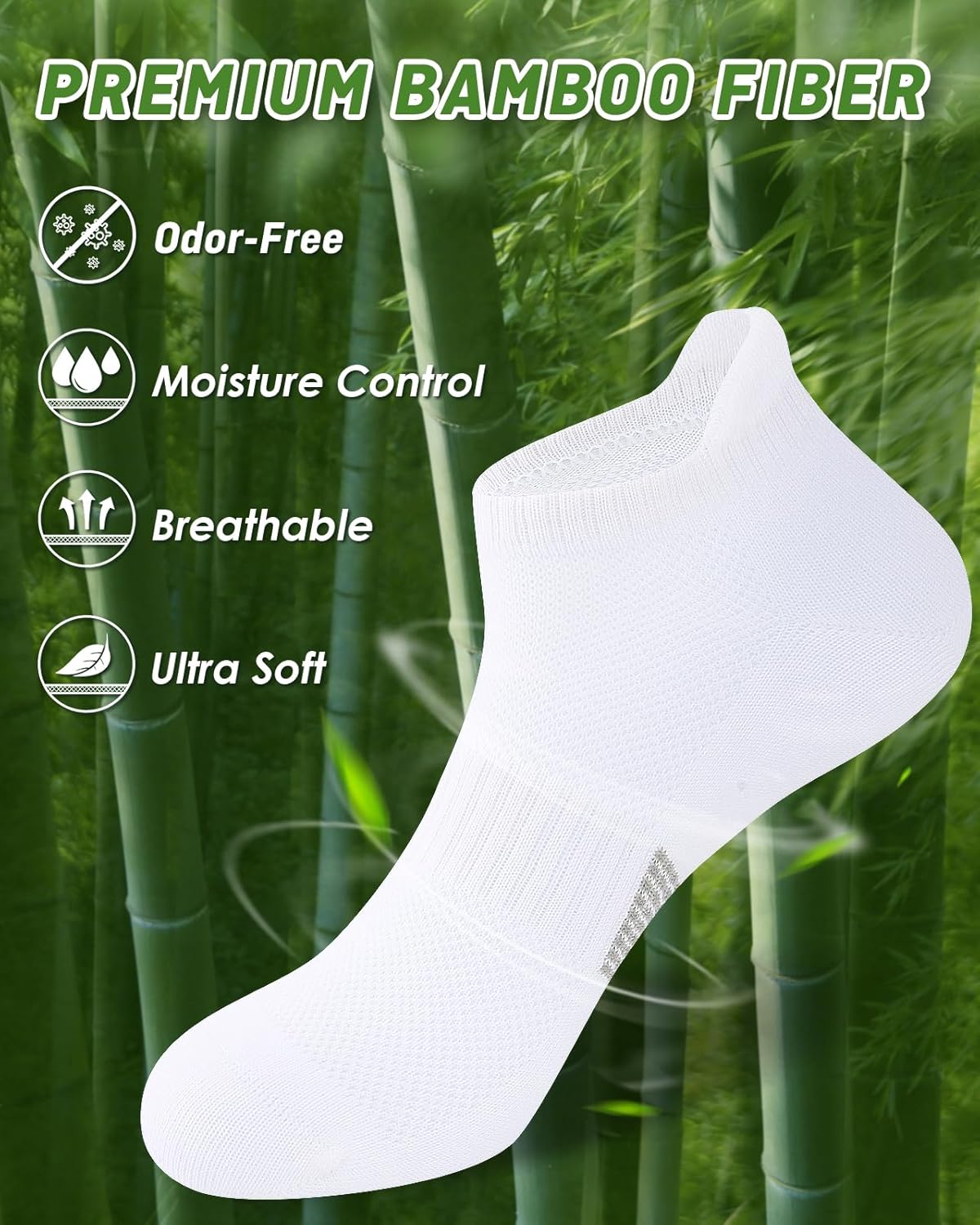 Thumbnail 2 de inaWarm Bamboo Trainer Socks Womens 6 Pairs – Breathable Ankle Running Socks