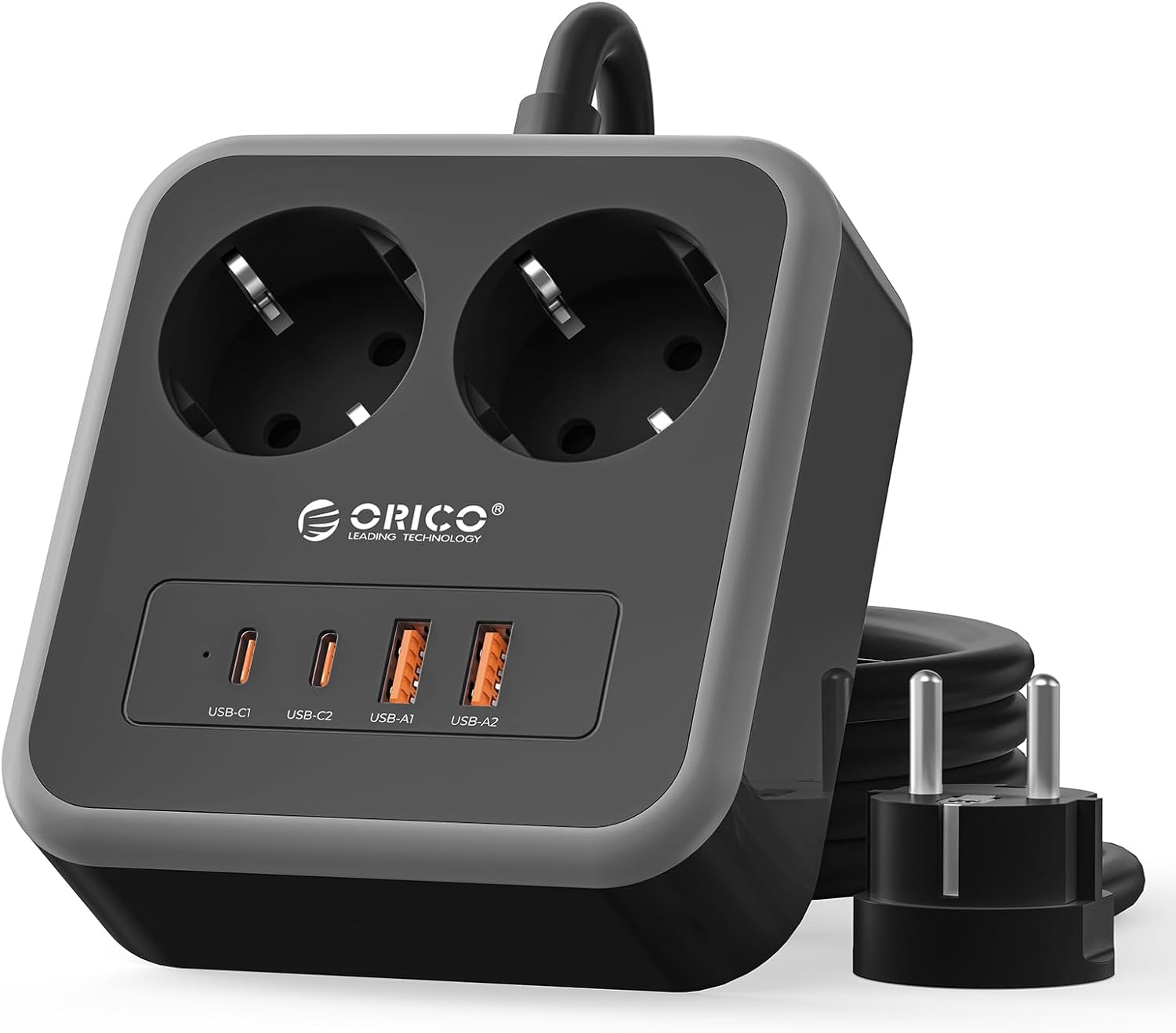Thumbnail 6 de ORICO 20W USB C Multipresa: cubo compatto con 2 prese, 4 porte USB (2 USB-C) e prolunga da 3 m