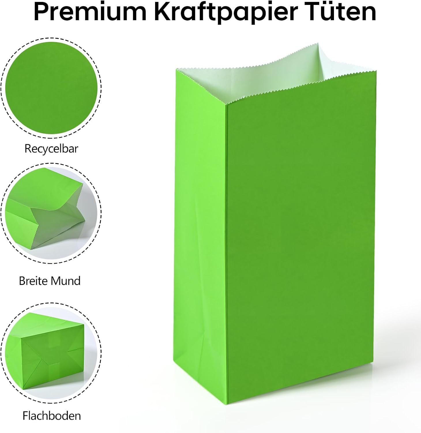 Thumbnail 2 de HAMOHTE Papiertüten Bunt – 20 bunte Kraftpapier-Geschenktüten mit 60 Aufklebern (13 × 8 × 24 cm)