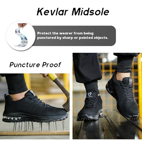 Detalle de Scarpe Antinfortunistiche Bawalon Uomo/Donna – Leggere, Comode e Safety con Punta in Acciaio