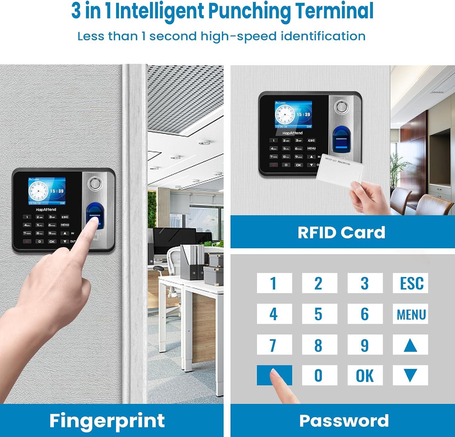 Thumbnail 3 de HapAttend H1 Clocking in Machine – A Practical Standalone Fingerprint & RFID Attendance Solution for Small Businesses