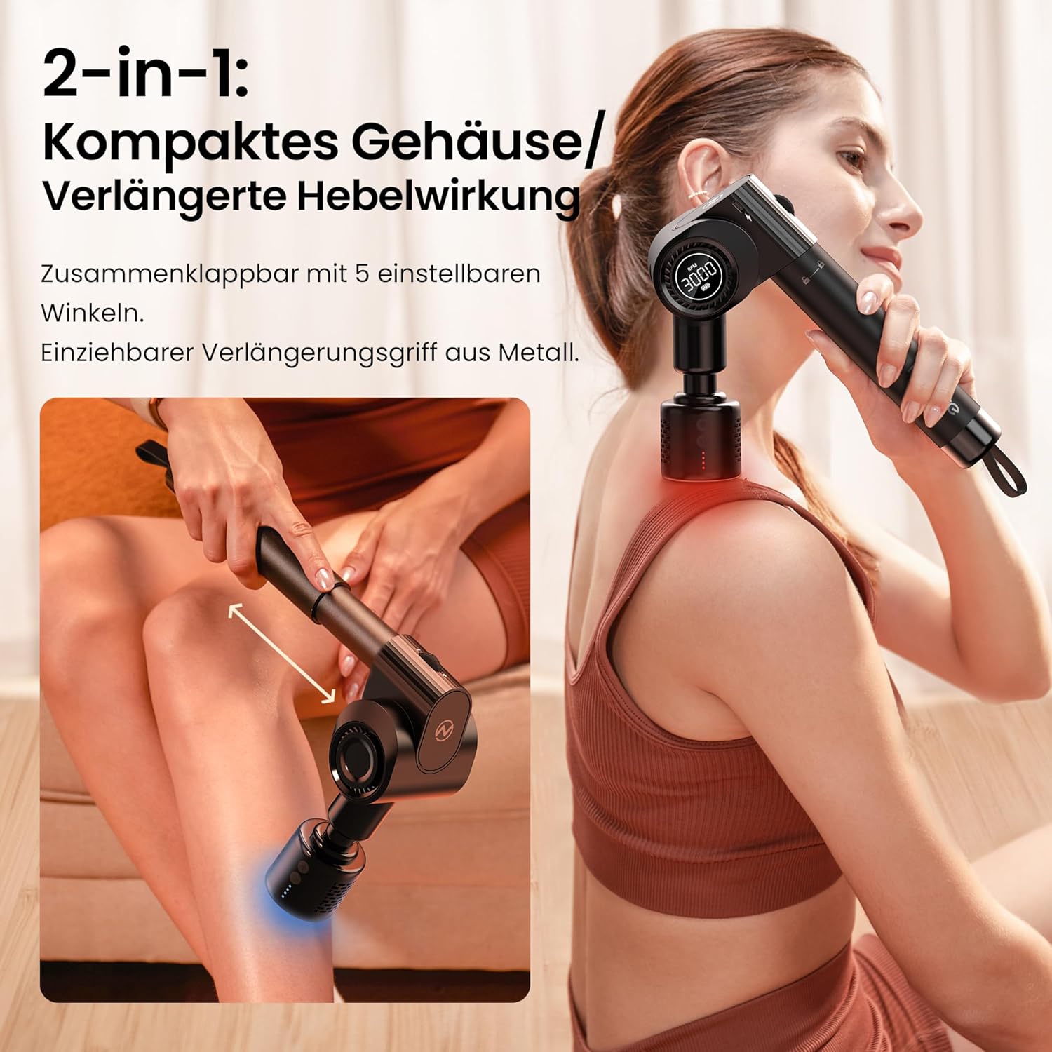 Detalle 2 de Napre Massagepistole mit Wärme und Kälte 2500 mAh