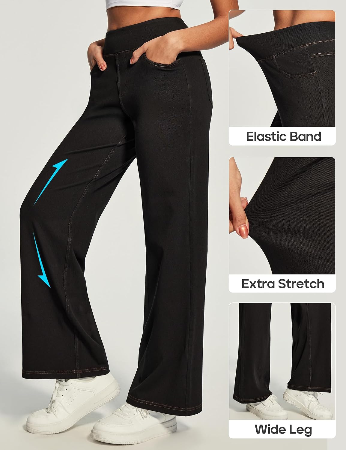 Thumbnail 6 de Heathyoga Wide Leg High Waist Jeans — Stretchy 1️⃣