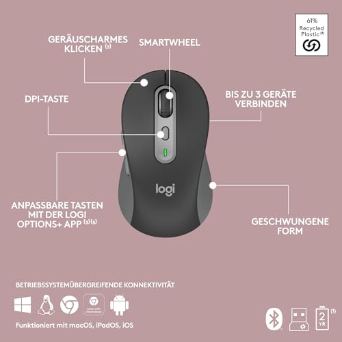 Thumbnail 10 de Logitech MK950 Signature Slim: Kabelloses Tastatur‑Maus-Set für Privat- und Arbeitsalltag