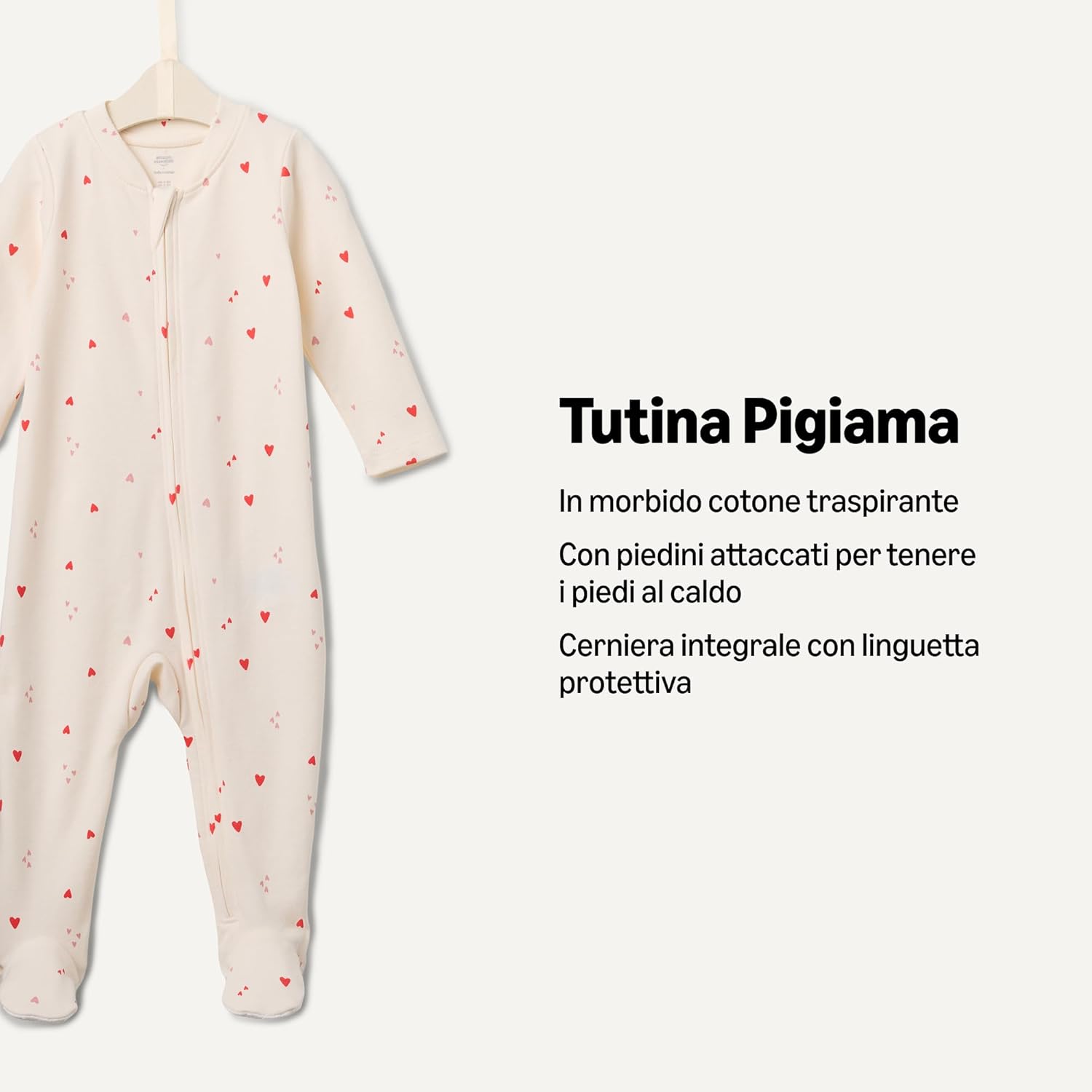Detalle de Amazon Essentials x Sofia Grainge Pigiama Intero in Cotone con Calze Unisex - Bambini e ragazzi (confezione da 2)