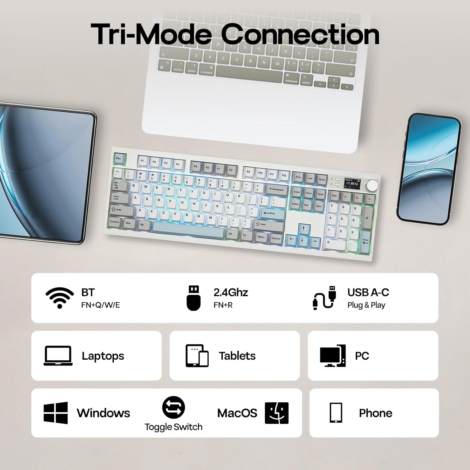 Detalle 2 de EPOMAKER QK108 8000mAh wireless mechanical keyboard