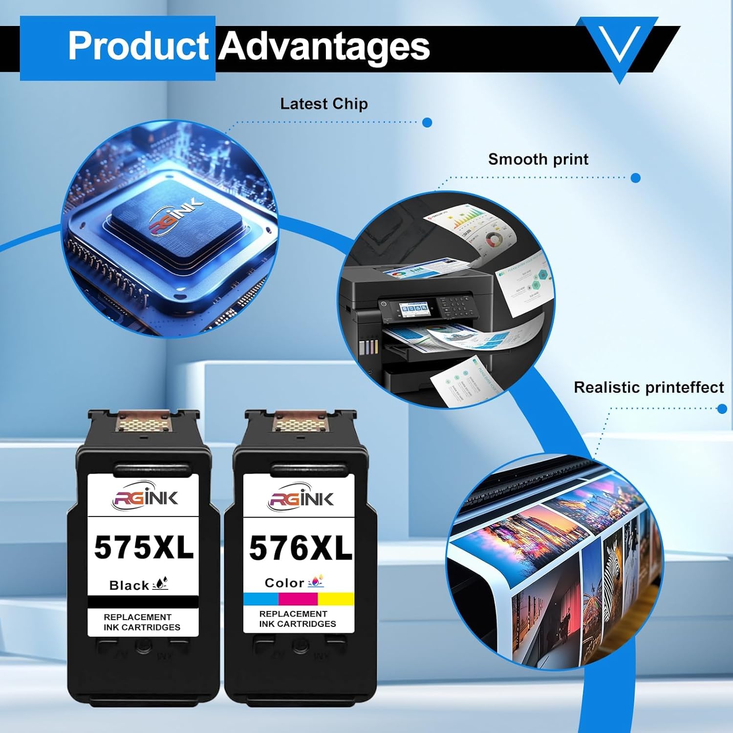 Thumbnail 4 de Cartuchos de tinta 575XL 576XL PG-575XL CL-576XL para Canon (Multipack) – RGiNK