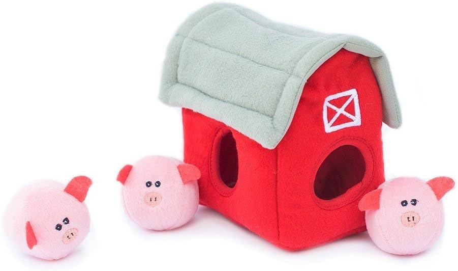 Detalle de Zippy Paws ZP821 Burrow Pig Barn Hundespielzeug 200 g