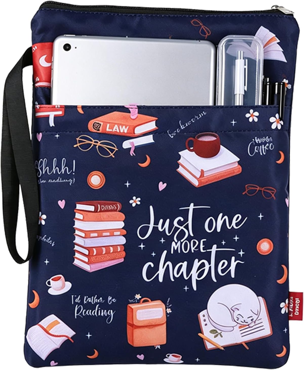 Detalle de CALLYSONIC 001 boekenhoes met rits, voorvak en 800D-stof, 29 x 22 cm