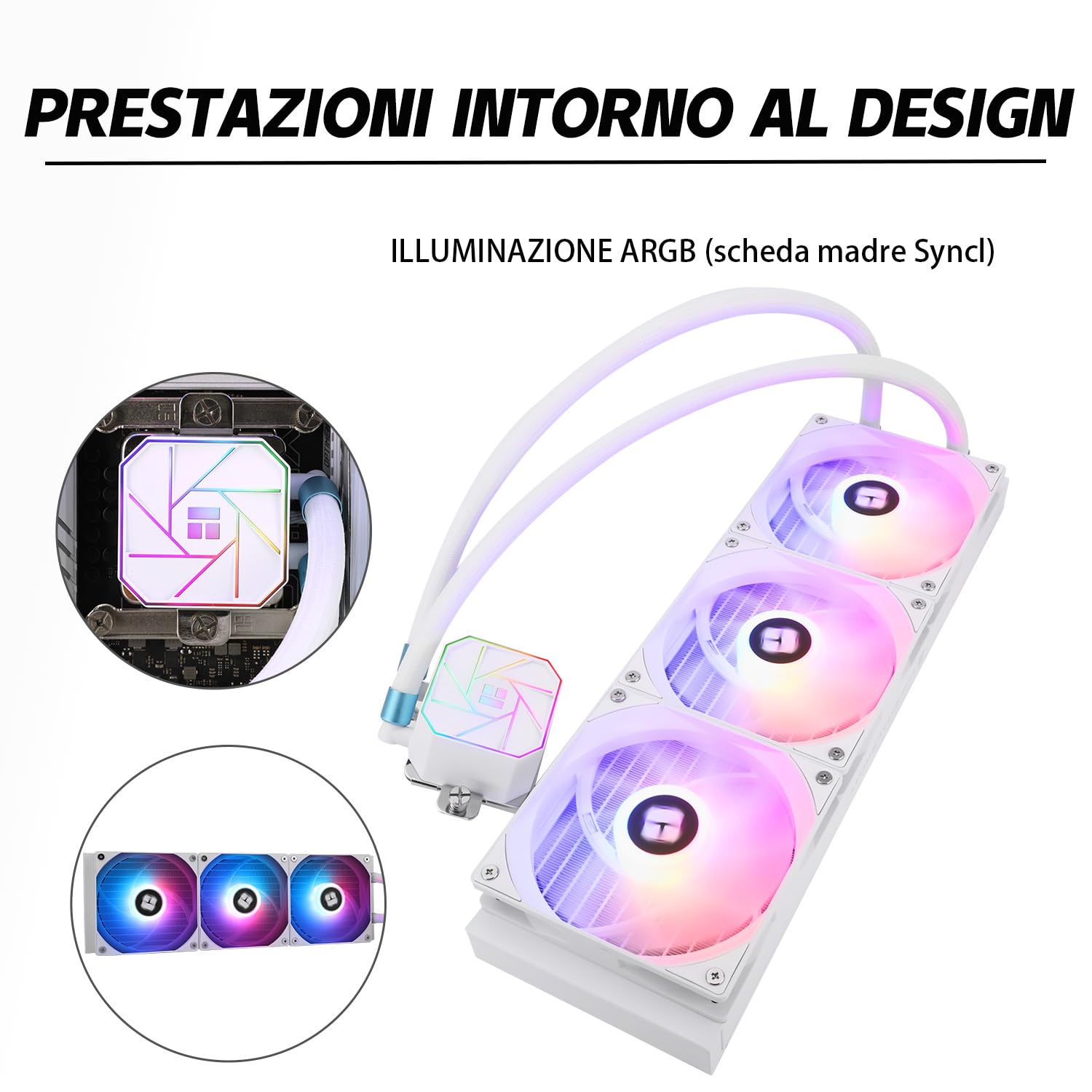 Detalle 2 de TR AQUA ELITE 360 White V3 refroidisseur AIO 360mm