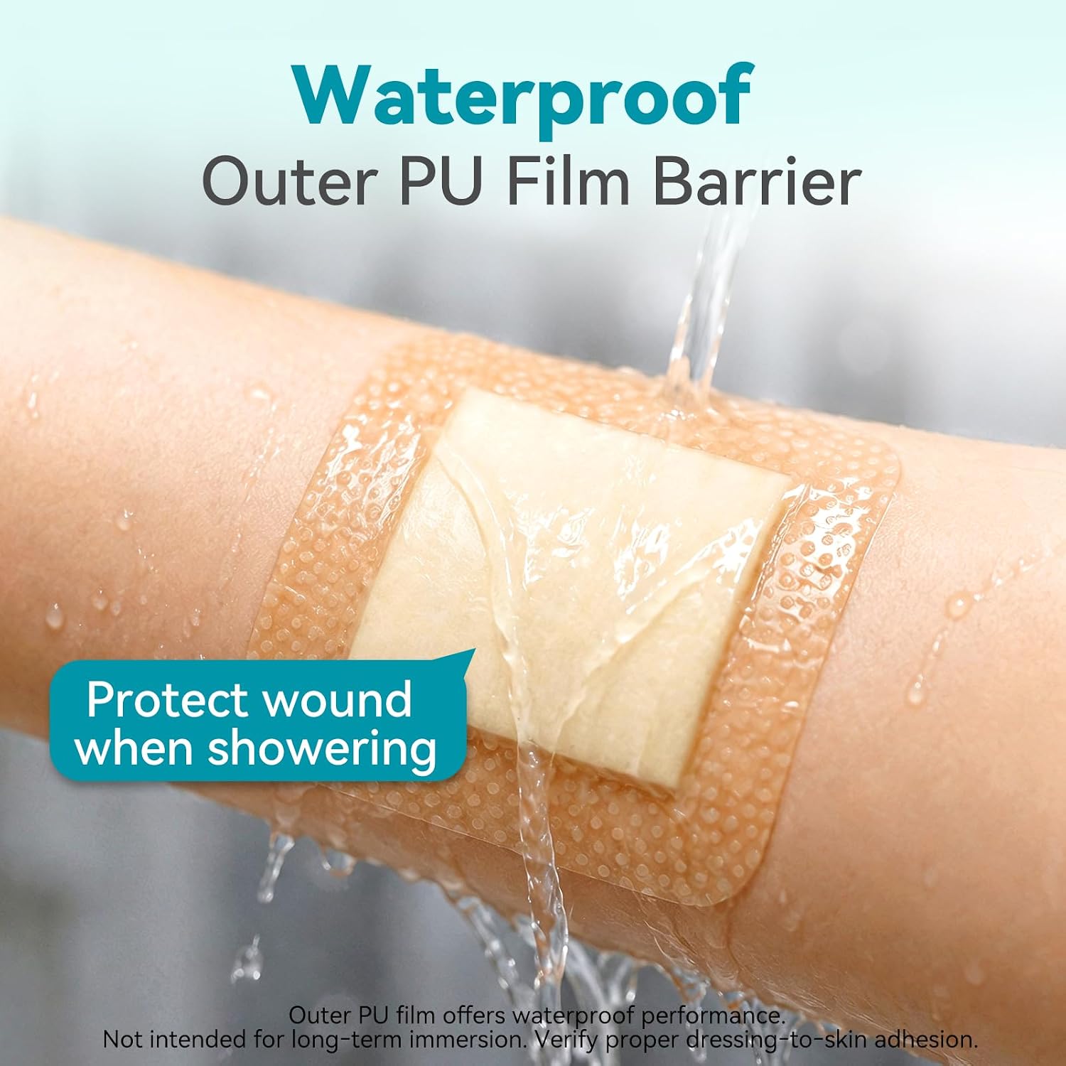Thumbnail 6 de Dimora Silicone Foam Dressing with Border Adhesive 4"x4" (10-Pack) for Wound Care