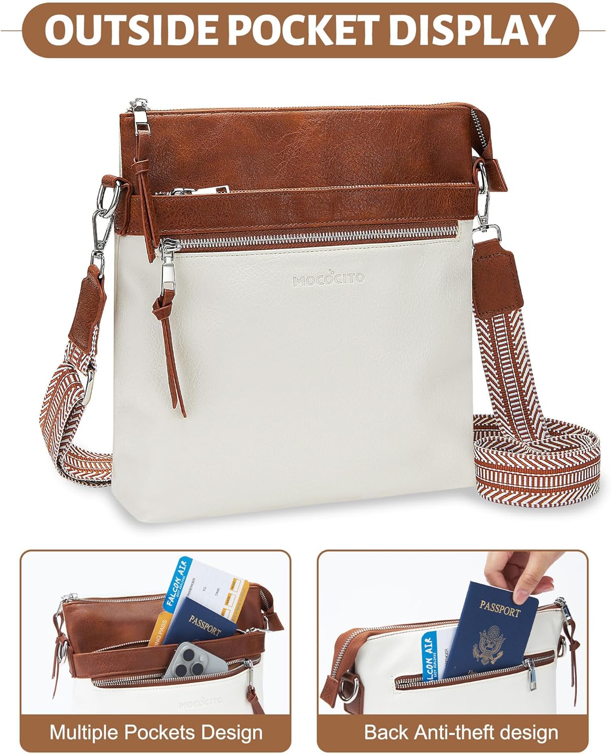 Thumbnail 5 de MOCOCITO Umhängetasche Damen – Veganes Leder, vielseitig einsetzbare Crossbody mit RFID-Schutz