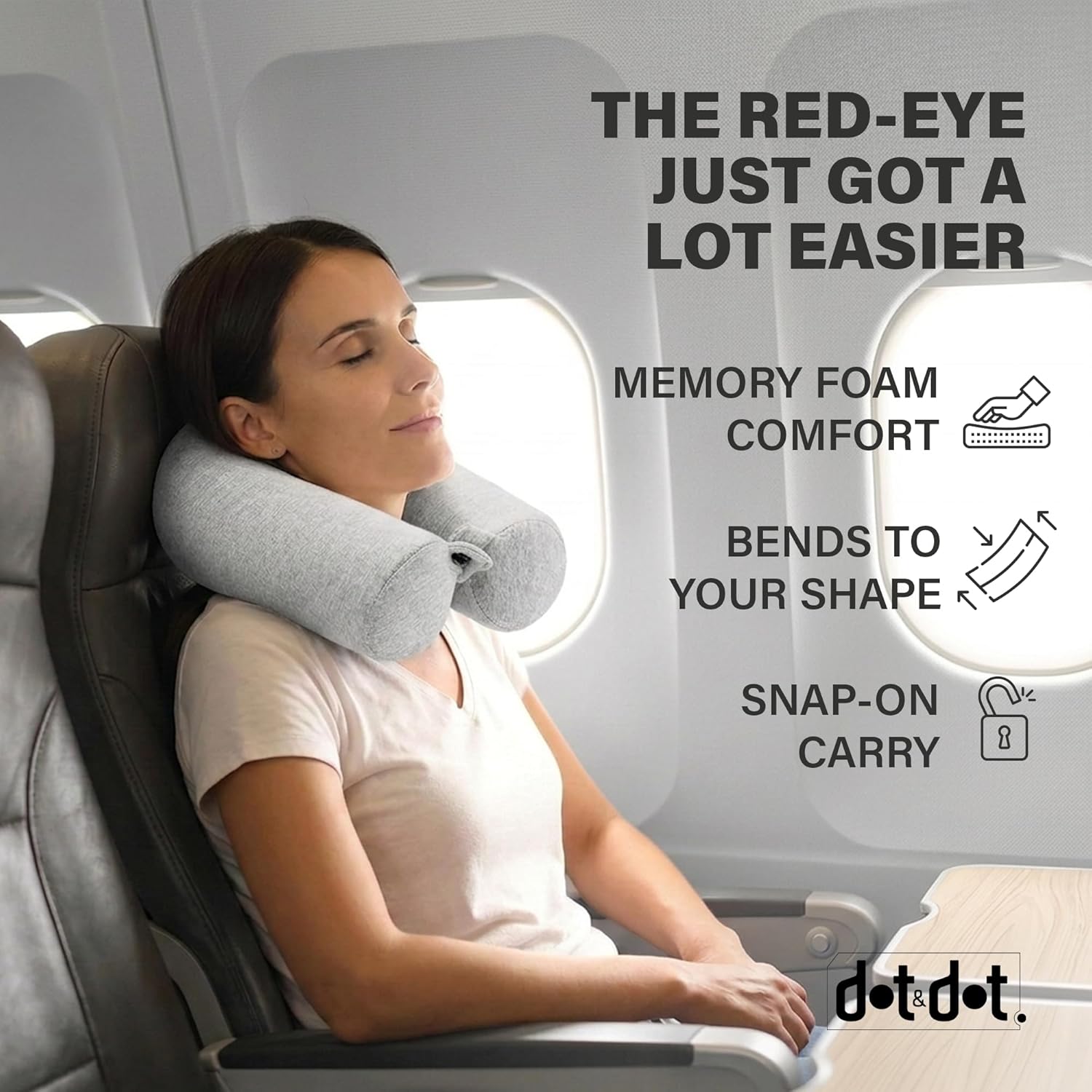 Thumbnail 1 de Dot&Dot Twist Memory Foam Travel Pillow for Airplanes