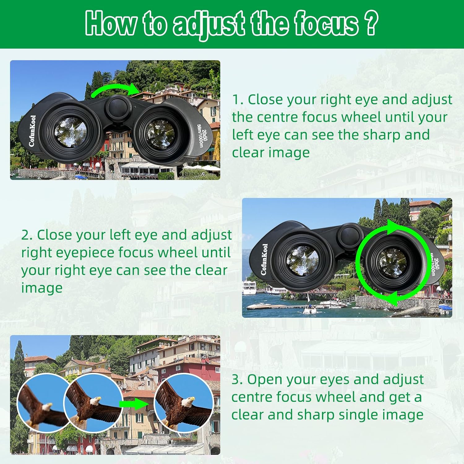 Thumbnail 3 de 20x50 Binoculars for Adults High Power