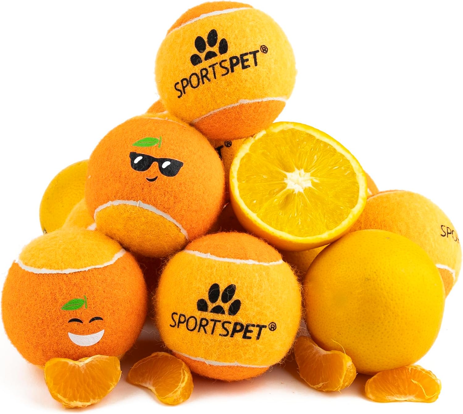 Detalle 2 de SPORTSPET Squeak Tennis Balls for Dogs (12-pack, 64mm) – extra bouncy, floats, non-toxic