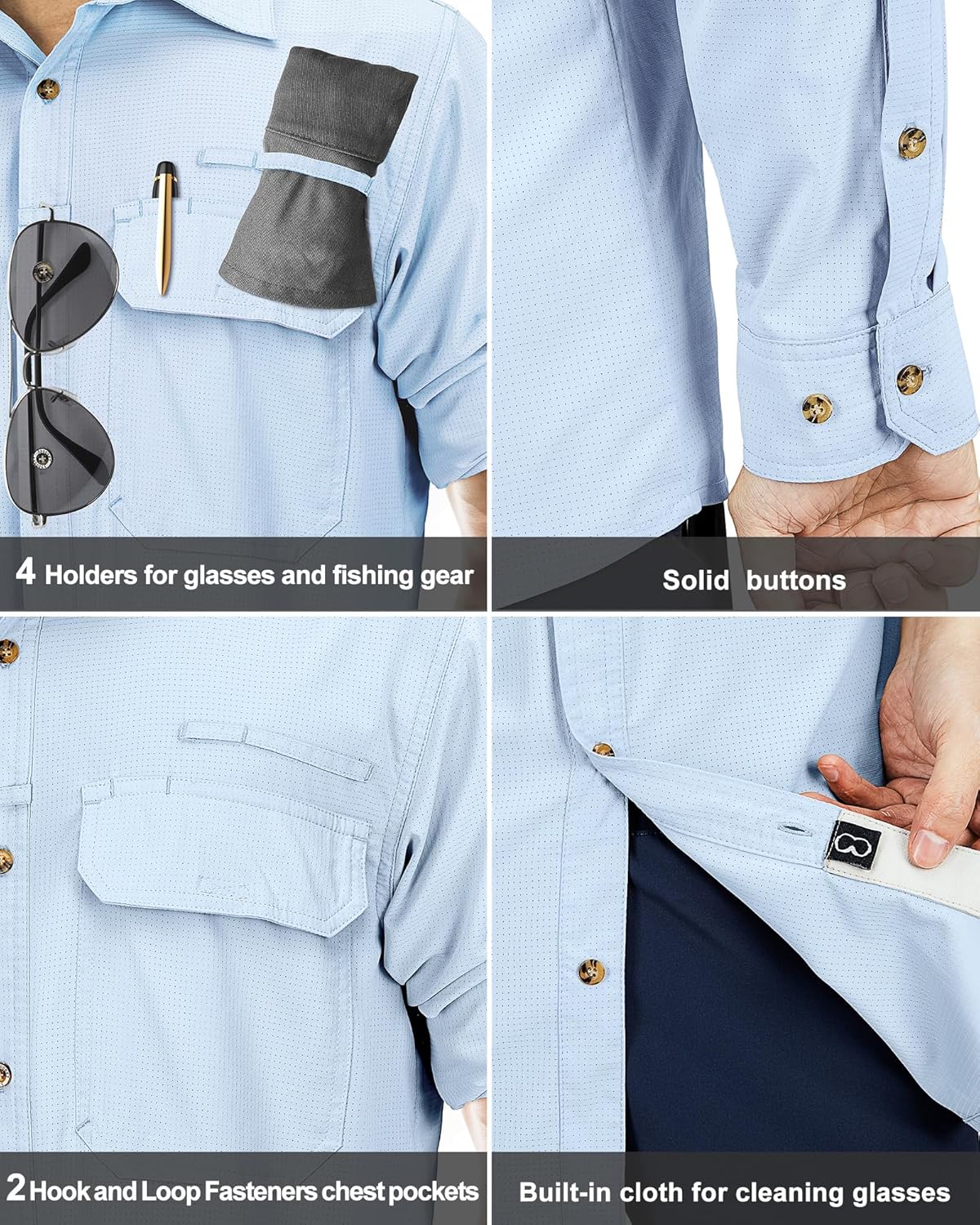 Thumbnail 4 de 33,000ft Men's Long Sleeve UV Protection Safari Shirt with Pockets