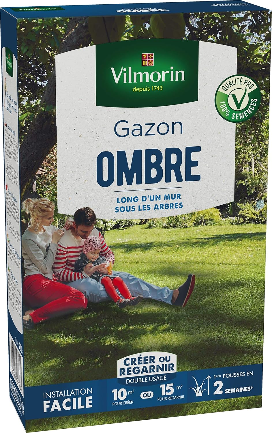 Thumbnail 1 de Vilmorin Gazon Ombre Vert 1 kg (4466514) : semences pour zones ombragées