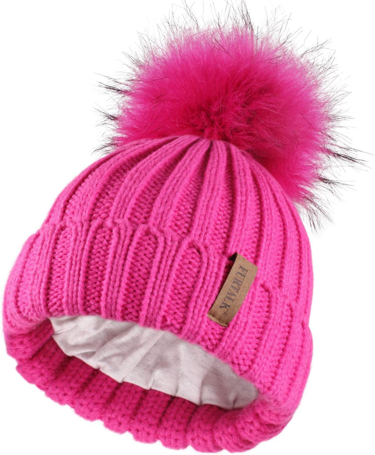 Detalle de FURTALK Kids Knit Beanie in Acrylic