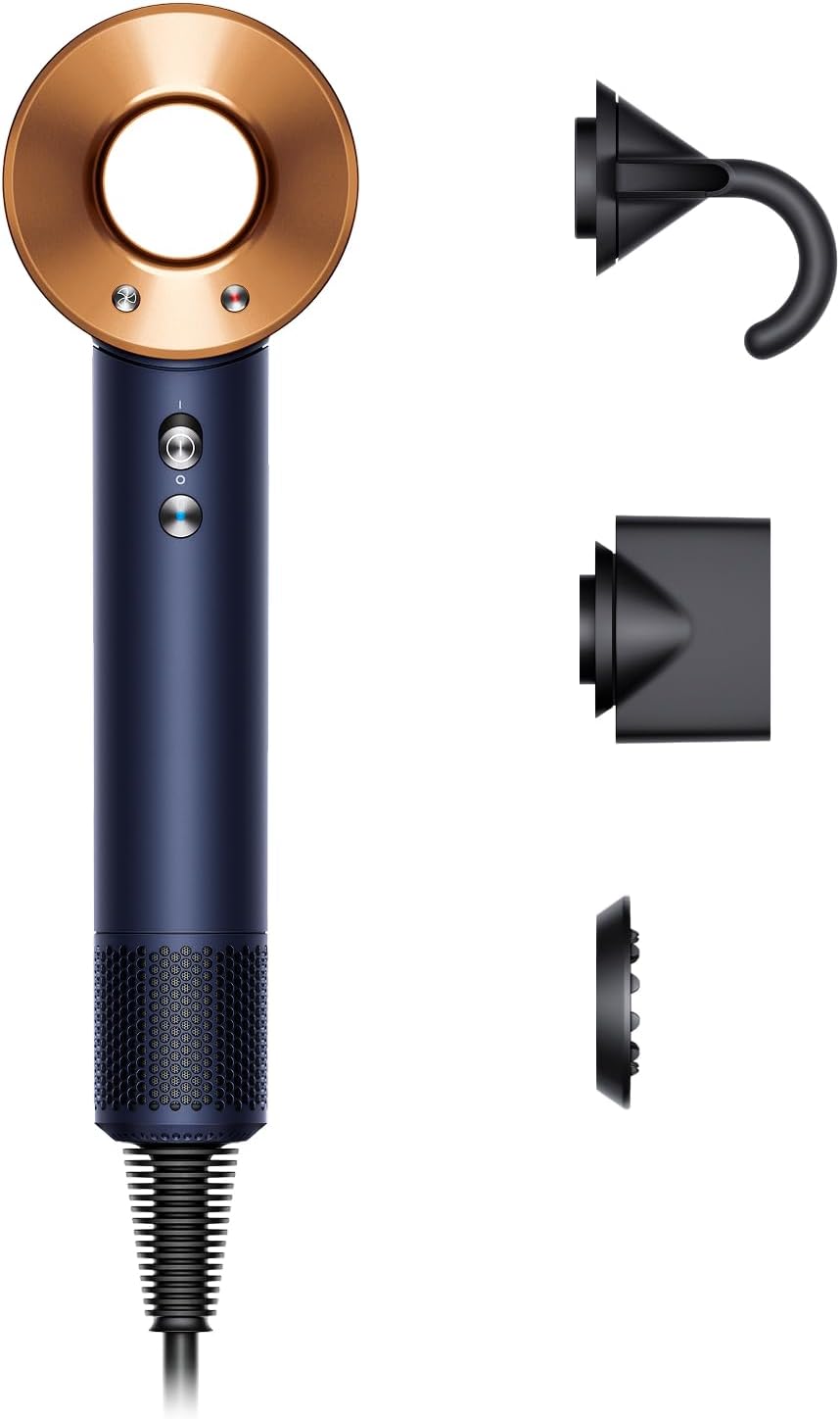 Detalle de Dyson Supersonic Straight+Wavy föhn, Prussian blue/Rich copper, 4 warmtestanden