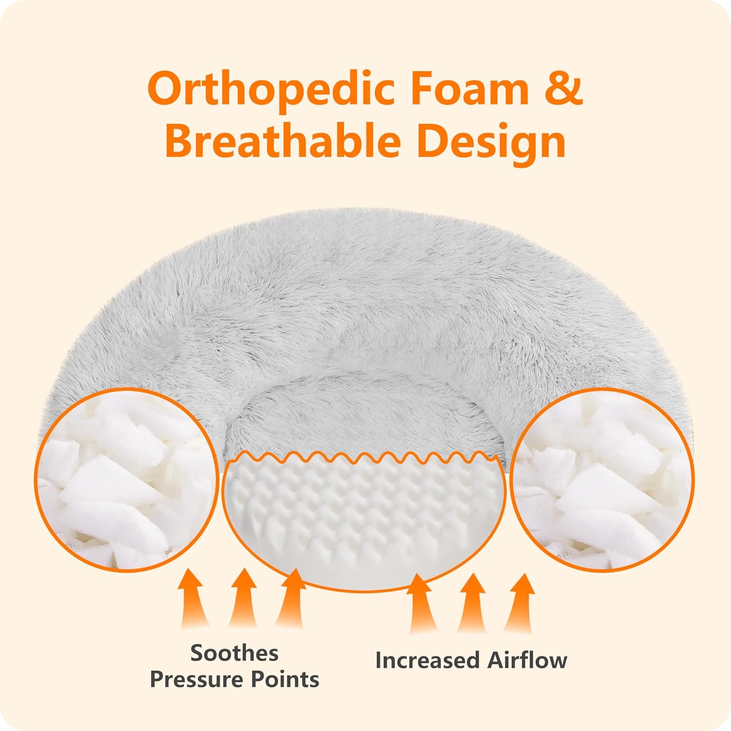 Detalle de HMTOPE Orthopädisches Hundebett 70 cm