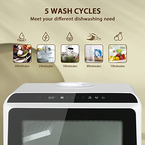 Detalle de eklipt Table Top Dishwasher, Mini Countertop Dishwasher with 5L Tank