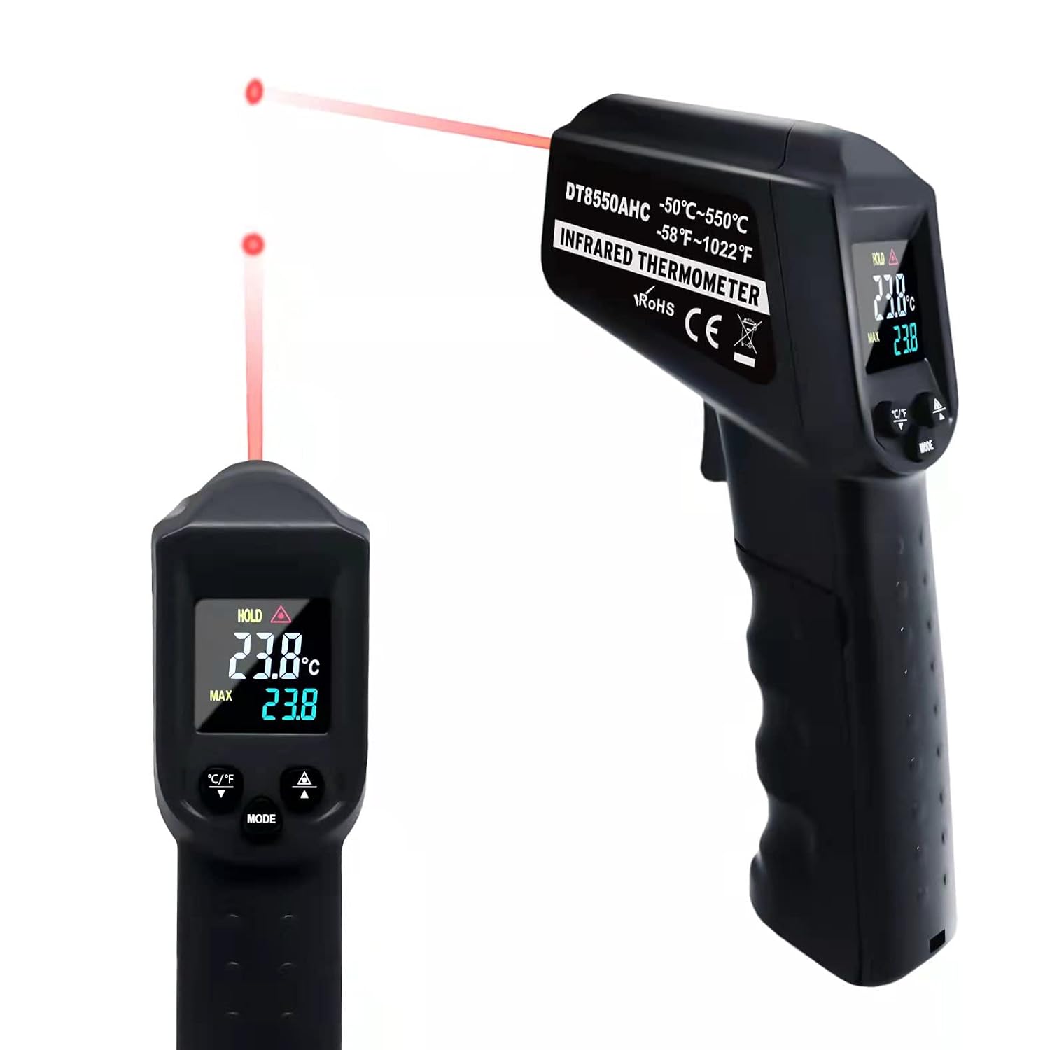 Detalle de Ahosoutly Laser Infrared Temperature Gun Thermometer (Cal Function, Adjustable Emissivity) -58°F to 1112°F
