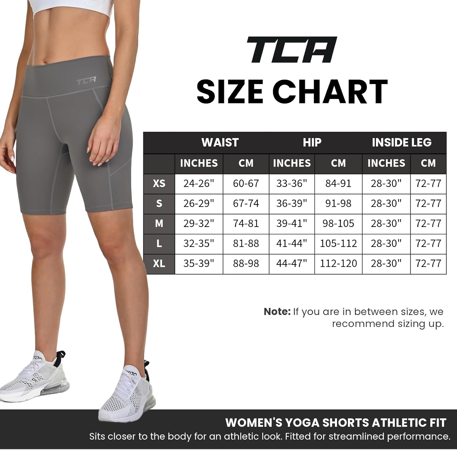 Detalle de TCA Pantaloncini da Yoga a Vita Alta da Donna – Pantaloncini Biker Morbidissimi con Controllo Pancia e 2 Tasche Laterali