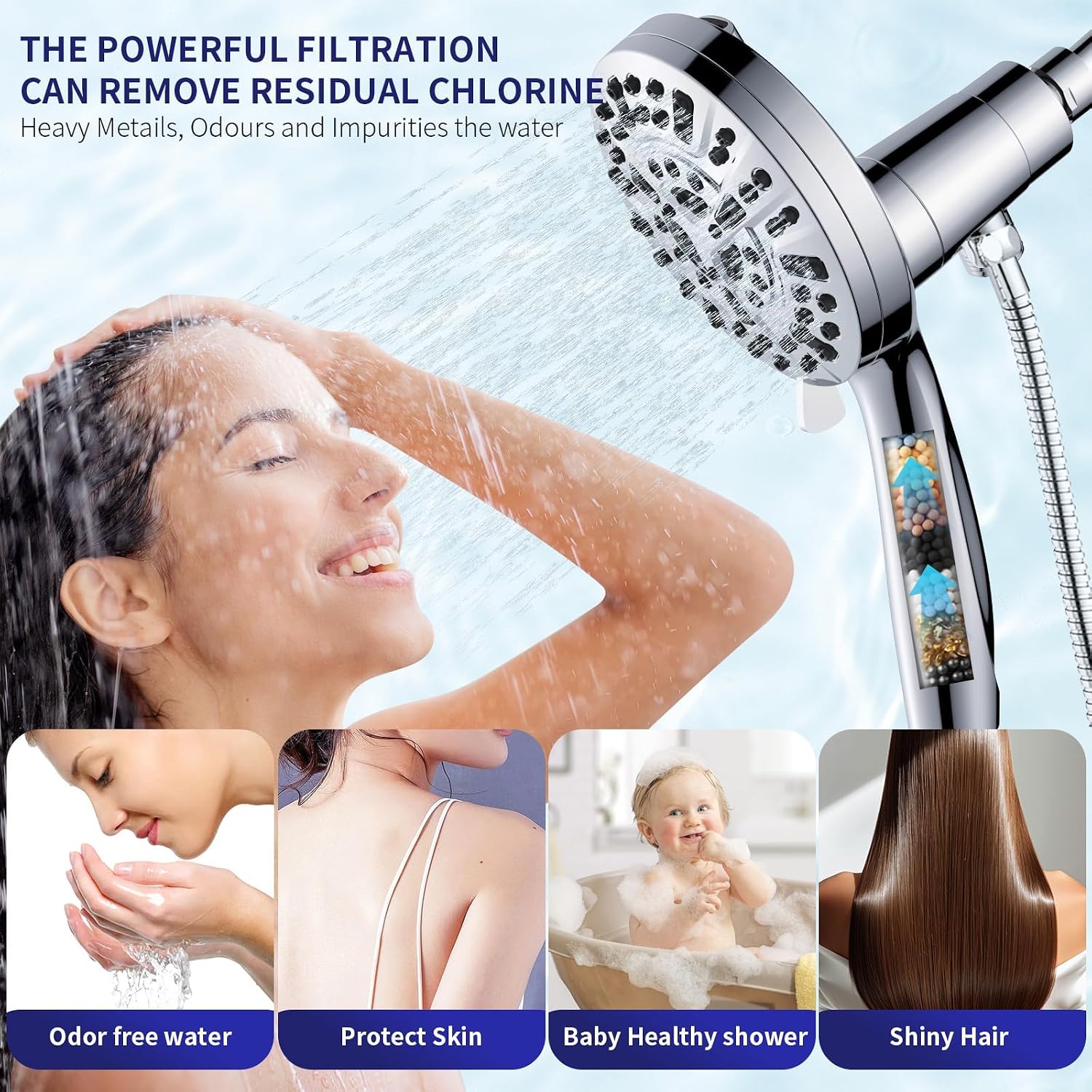 Detalle de Handheld Shower Head, 10 Spray Modes