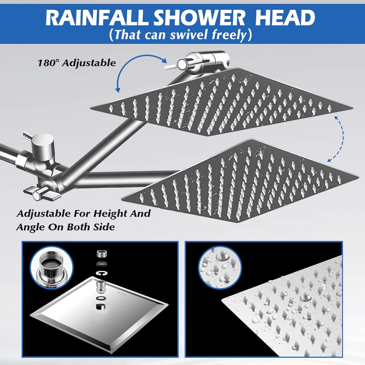 Thumbnail 3 de 8" Rain Shower Head with Handheld Combo