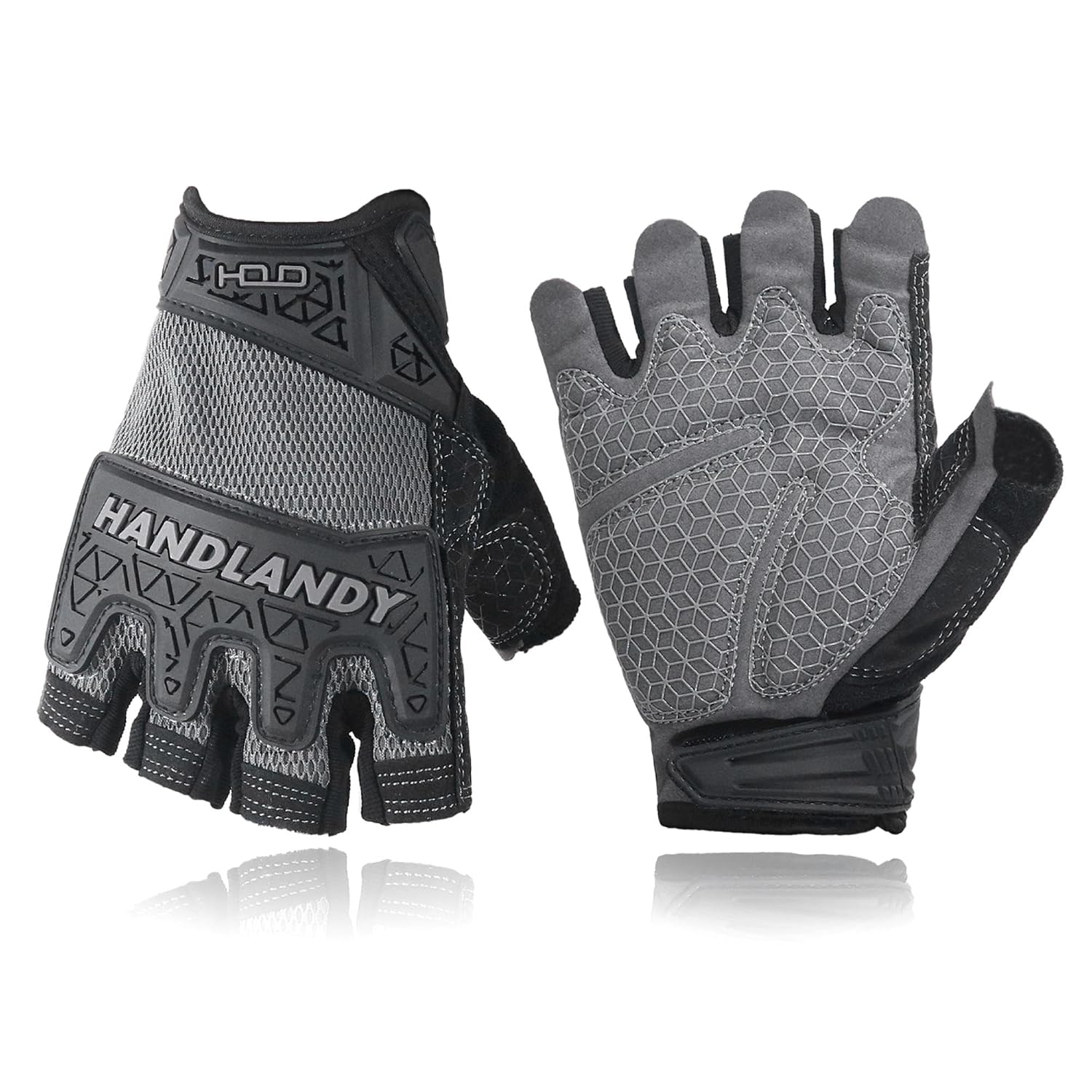 Detalle de HANDLANDY fingerlose Arbeitshandschuhe XL Grau