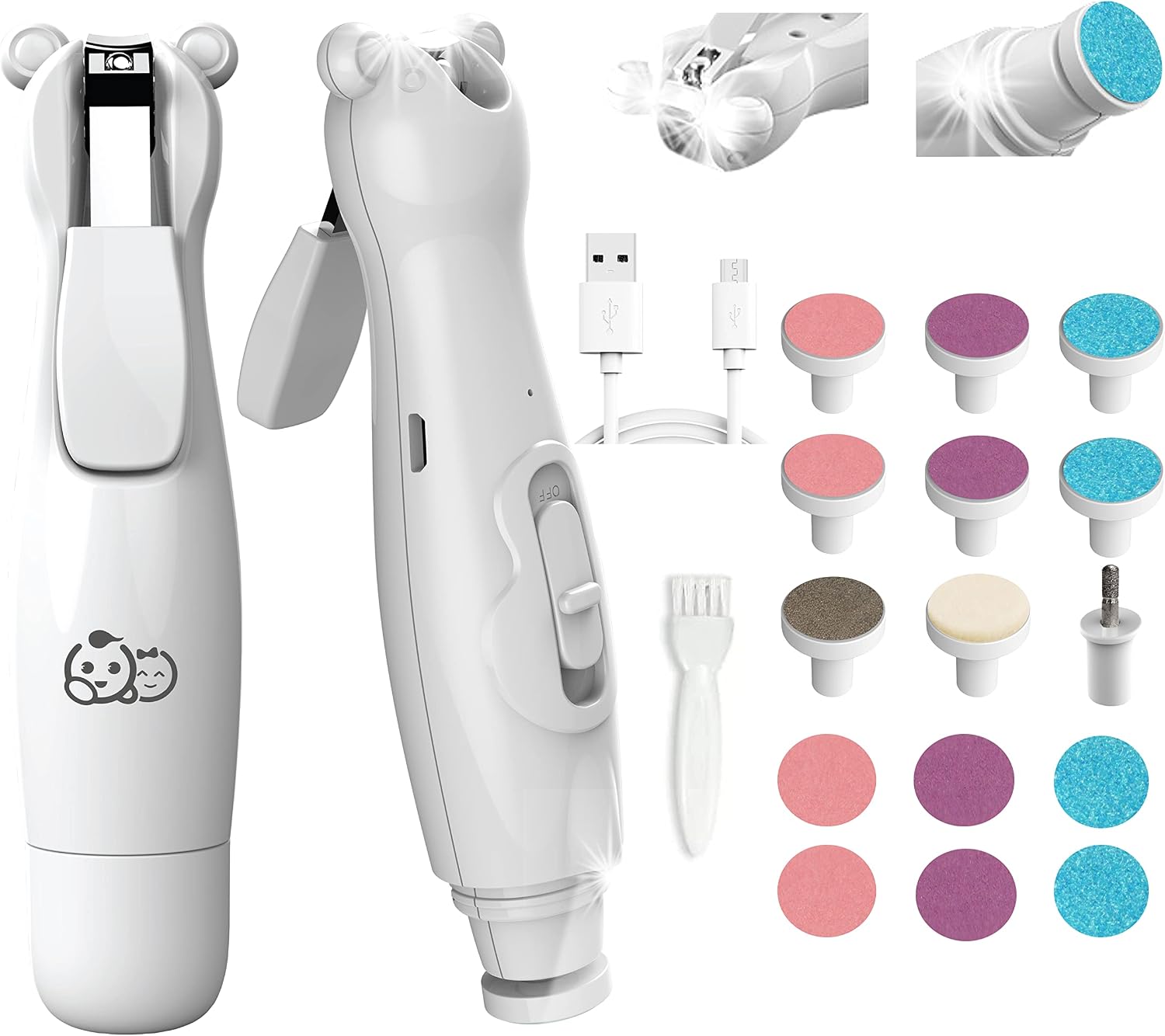 Detalle de Royal Angels RA2 20-in-1 Rechargeable Baby Nail Trimmer & Clipper with LED Lights