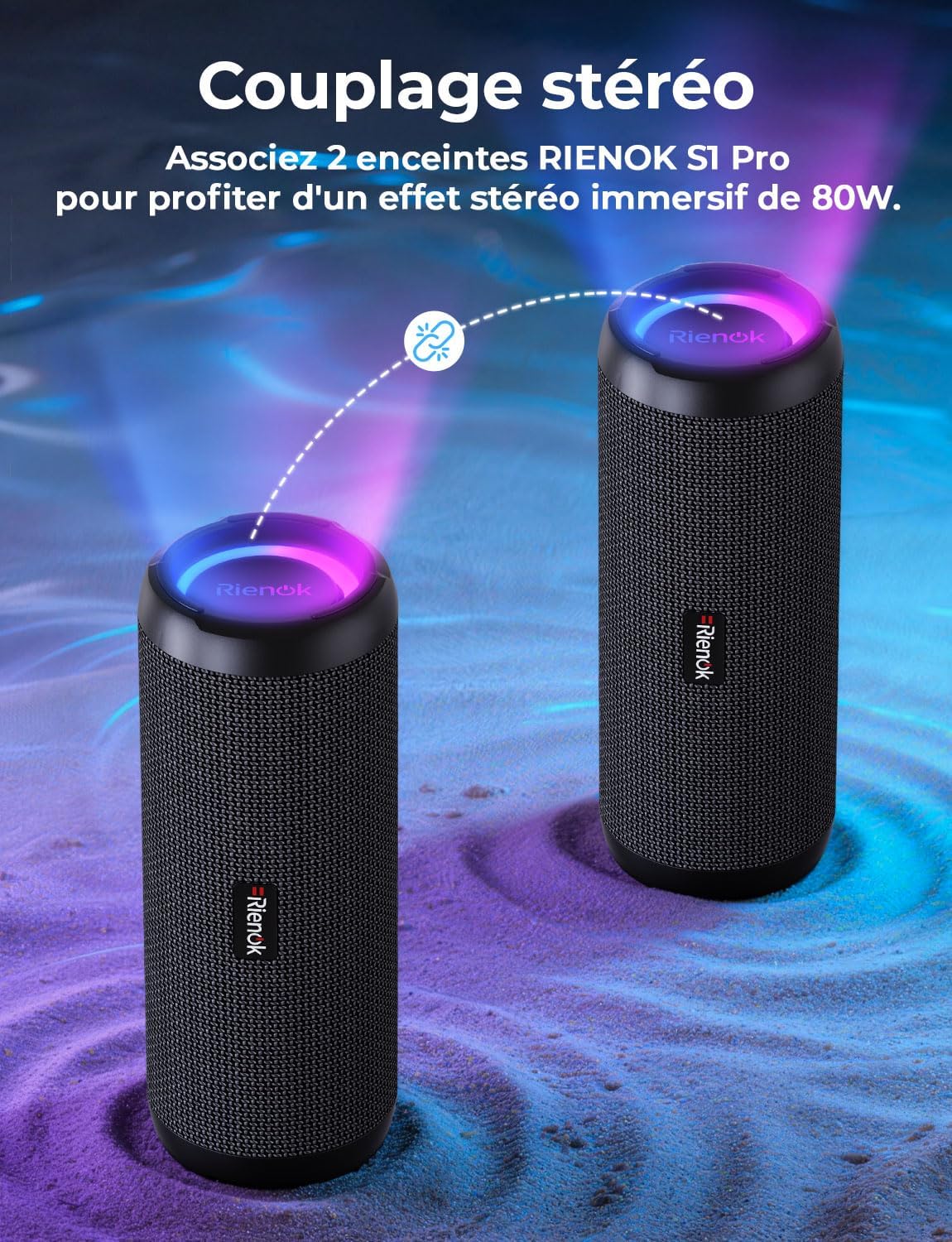 Detalle 2 de RIENOK Enceinte 40W Bluetooth 5.3