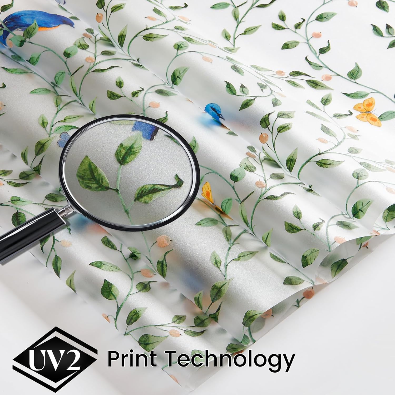 Thumbnail 4 de dktie Sichtschutzfolie Fensterfolie mit Vogel und Zweig, statisch haftend, 44,5 x 200 cm