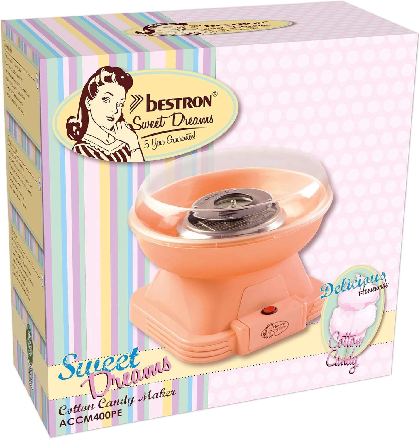 Thumbnail 1 de Bestron machine barbe à papa Cotton Candy Maker – Orange (500W, 27,5 x 27,5 x 21,5 cm)